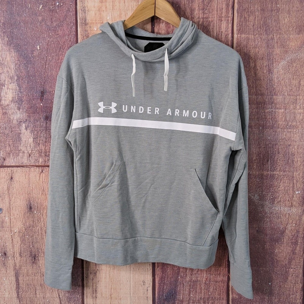 Under Armour Fitted Hoodie Gray Pouch Pocket Small Soft